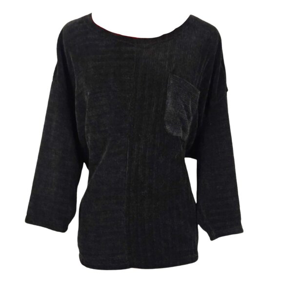 Cathy Daniels Black Abstract Striped Long Sleeve Top - Picture 1 of 4